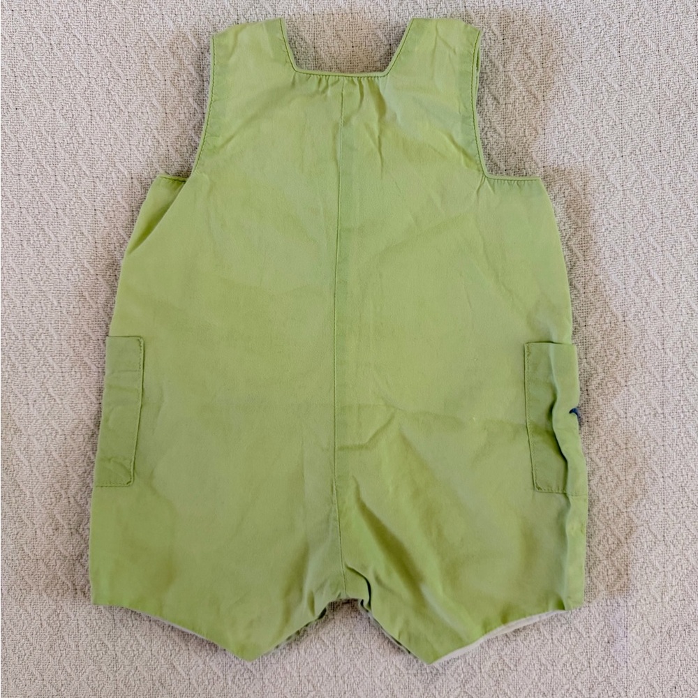 Jeanine Johnsen Vintage Green Jon-Jon Romper with Blue Whale Embroidery - Picture 3 of 5
